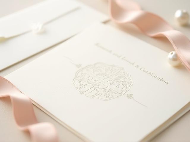 Classic Romance wedding suite featuring letterpress and a custom monogram.